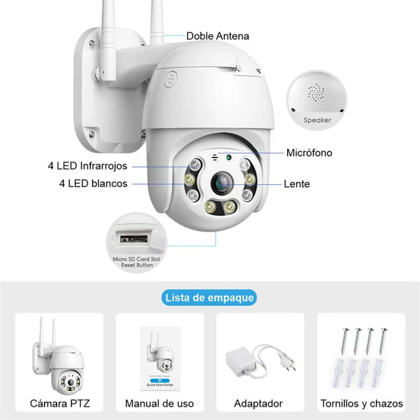 CAMARA GIRATORIA WIFI PARA EXTERIORES 360 GRADOS